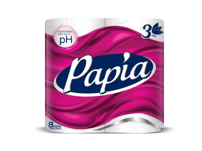 Papia Toilet Roll 3 Ply (Pack of 8)